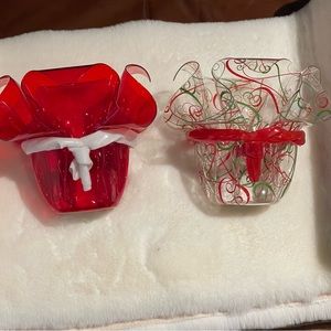 Christmas ruffle candle bowls new